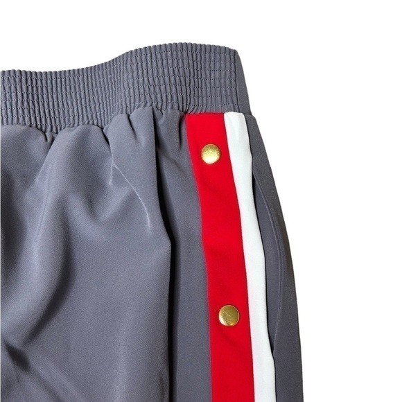 IMAN Global Gunmetal Red Stripe Chic Snap Track Pant Wide Leg Trouser Size 2x - Picture 10 of 13